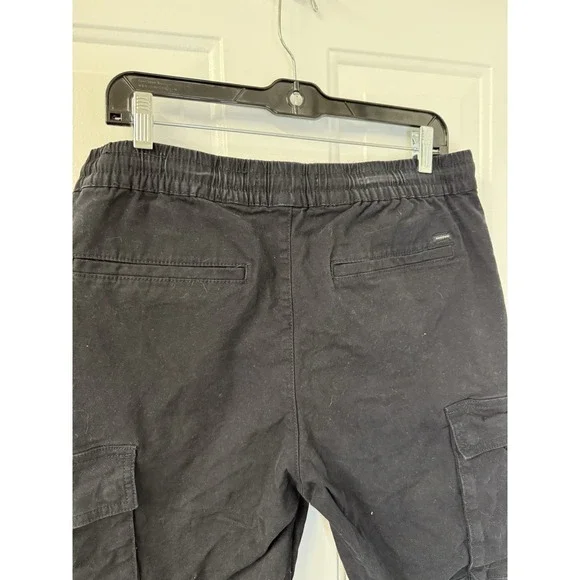 PacSun Men's Size‎ Medium Black Canvas Drawstring Cargo Pocket Elastic Waist - Picture 5 of 7